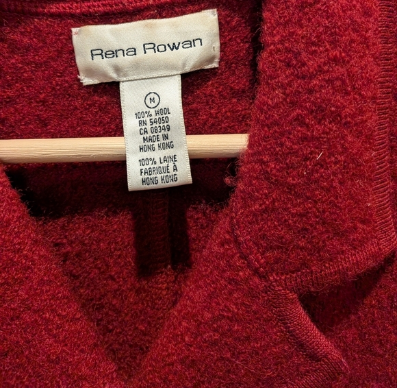 Rich Red Double Breasted Wool  Coat Size M - Picture 2 of 5